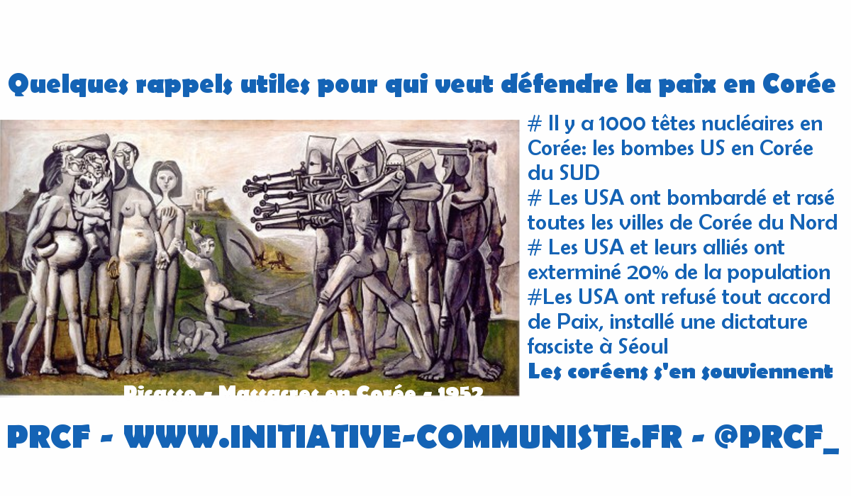 Quelques rappels utiles pour qui veut défendre la paix en Corée –  Par Georges Gastaud