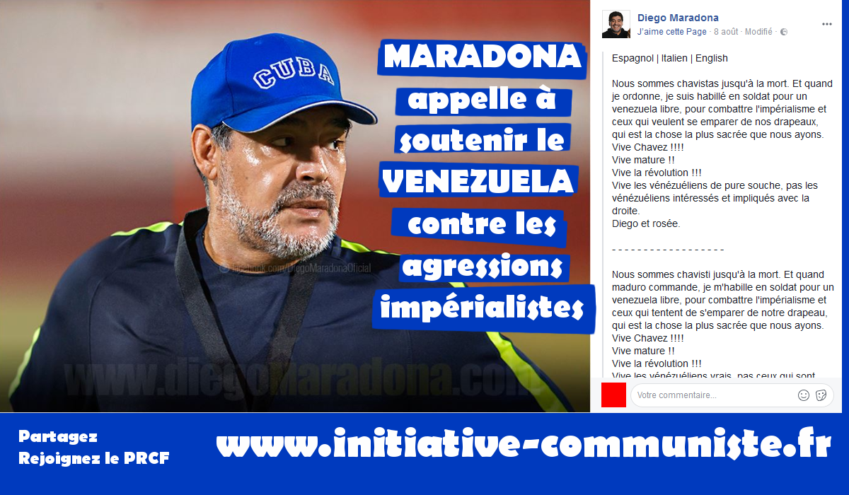 Maradona dénonce le leader de l’opposition vénézuélienne de vendu, et soutient Maduro !
