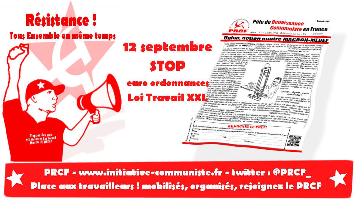 Union Action contre Macron-MEDEF et l’UE du Capital #12sept #tract #loitravailXXL