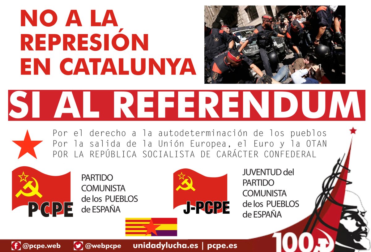 #catalogne :  « l’état bourgeois tombe le masque et attaque violemment les droits des peuples »#PCPE