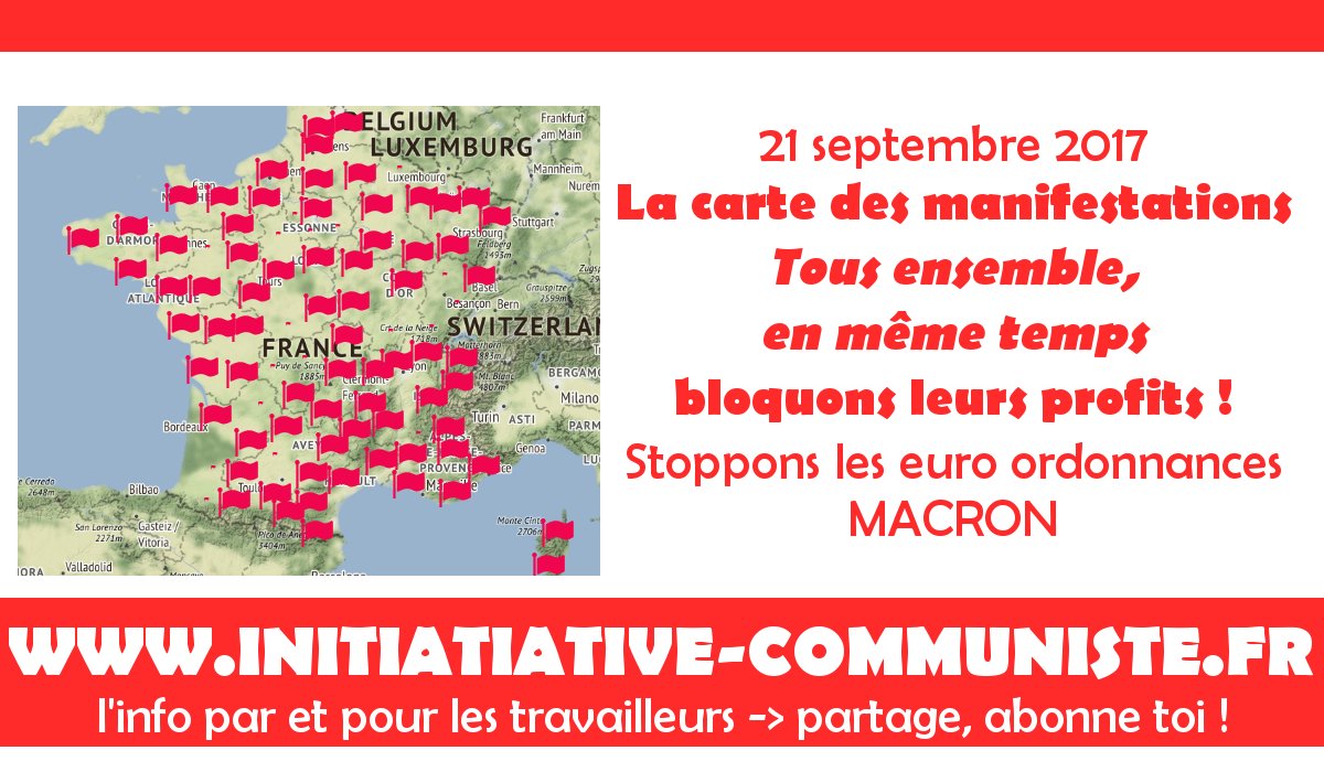 #manif21septembre : la carte des manifestations du 21 septembre. L’heure est à l’action !