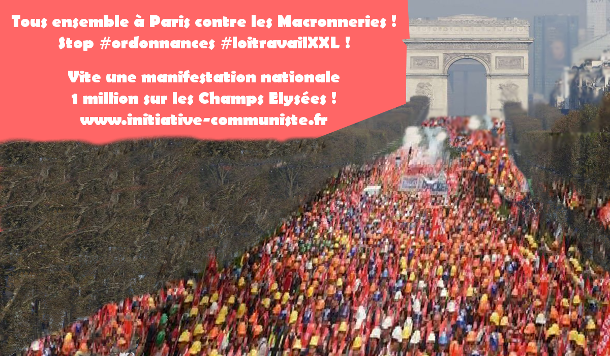 Pour une manifestation à Paris contre les Macronneries : le front social appelle à une manif nationale le 18 novembre sur les Champs Elysées