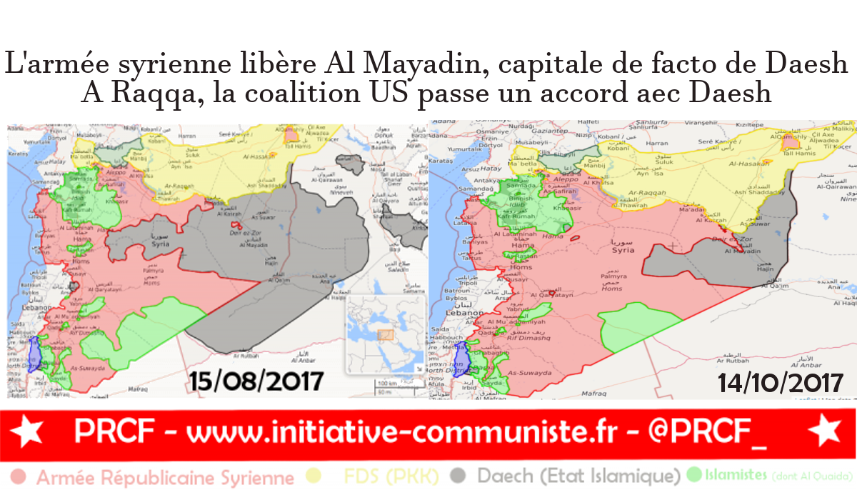 La Syrie libère Al Mayadin, la coalition US passe un accord avec Daesh à Raqqa, la Turquie envahit la province d’Idleb