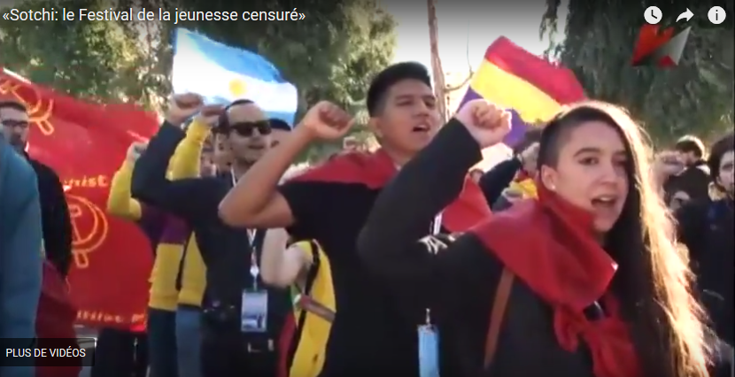 «Sotchi: le Festival de la jeunesse censuré»  reportage vidéo au sein du Festival de la Jeunesse, avec les jeunesses communistes