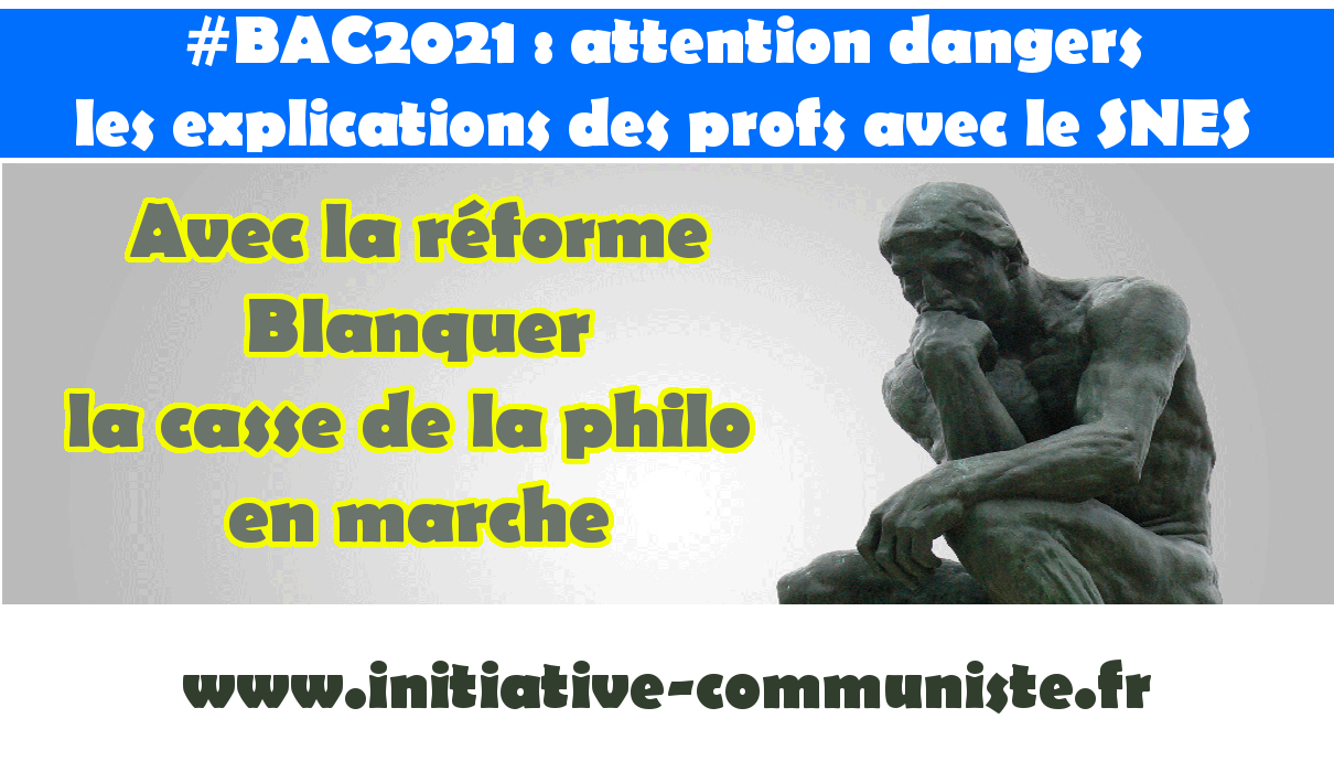 #Bac2021 : En réalité Macron Blanquer supprime la #Philo. Les explications du #SNES