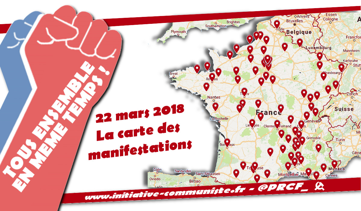 #22mars la carte des manifestations partout en France : tous ensemble #grève !