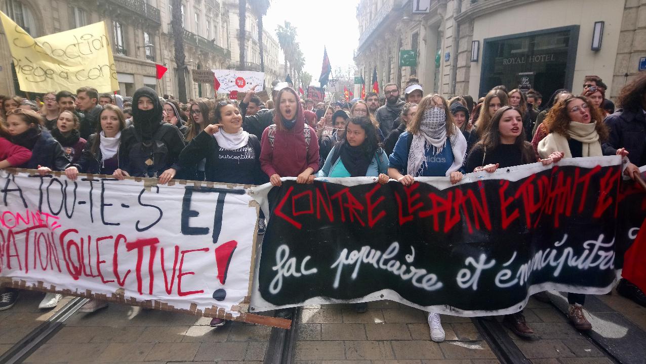 SOLIDARITE du PRCF et JRCF AVEC LES ÉTUDIANTS DE MONTPELLIER EN BUTE A DES VIOLENCES FASCISTES