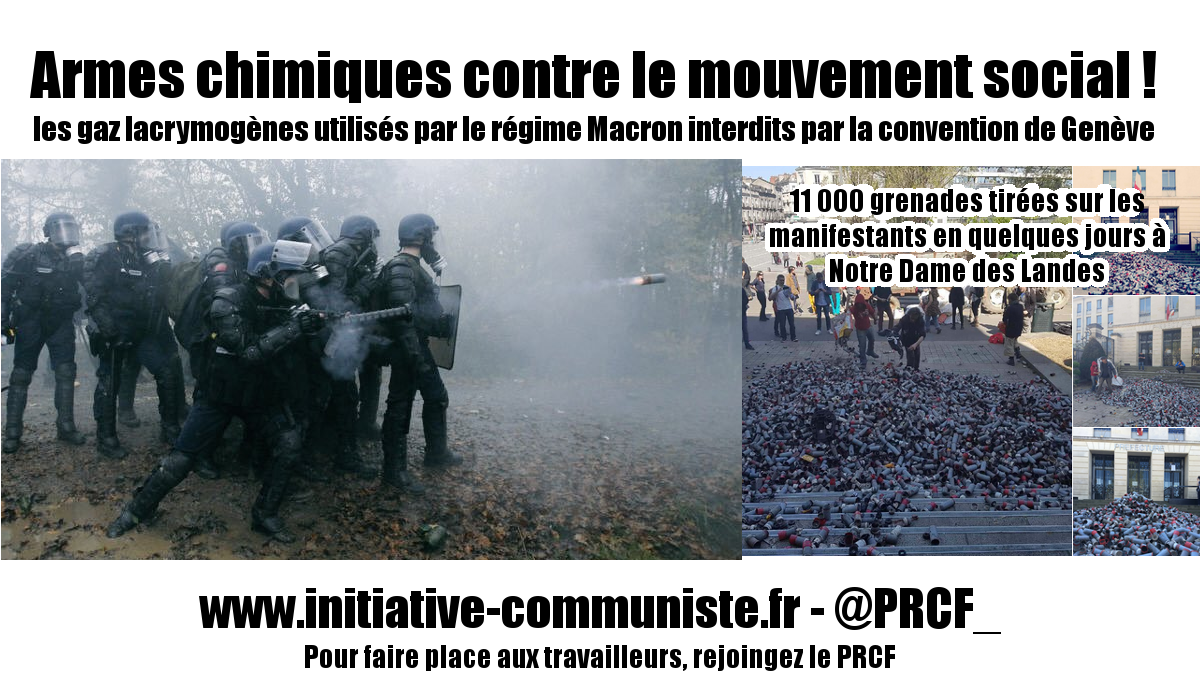 Armes chimiques : les gaz lacrymogènes utilisés par le régime Macron interdits par la convention de Genève