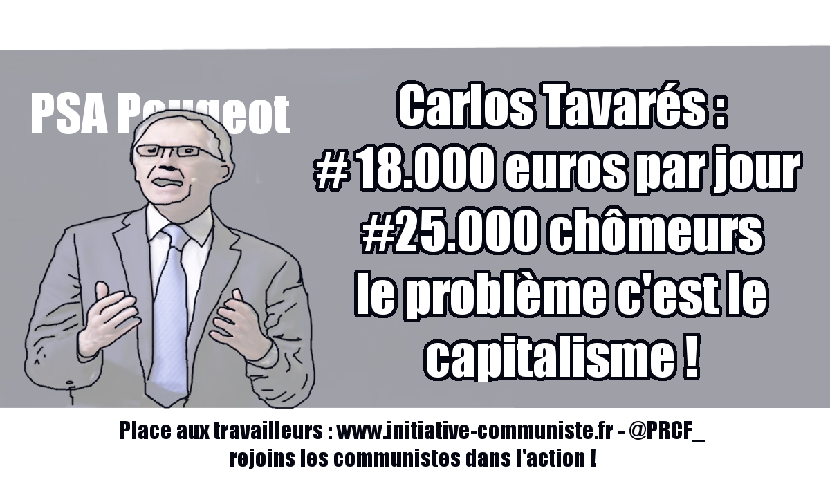 Carlos Tavarés :18.000 euros par jour et 25.000 chômeurs.  – par Aris