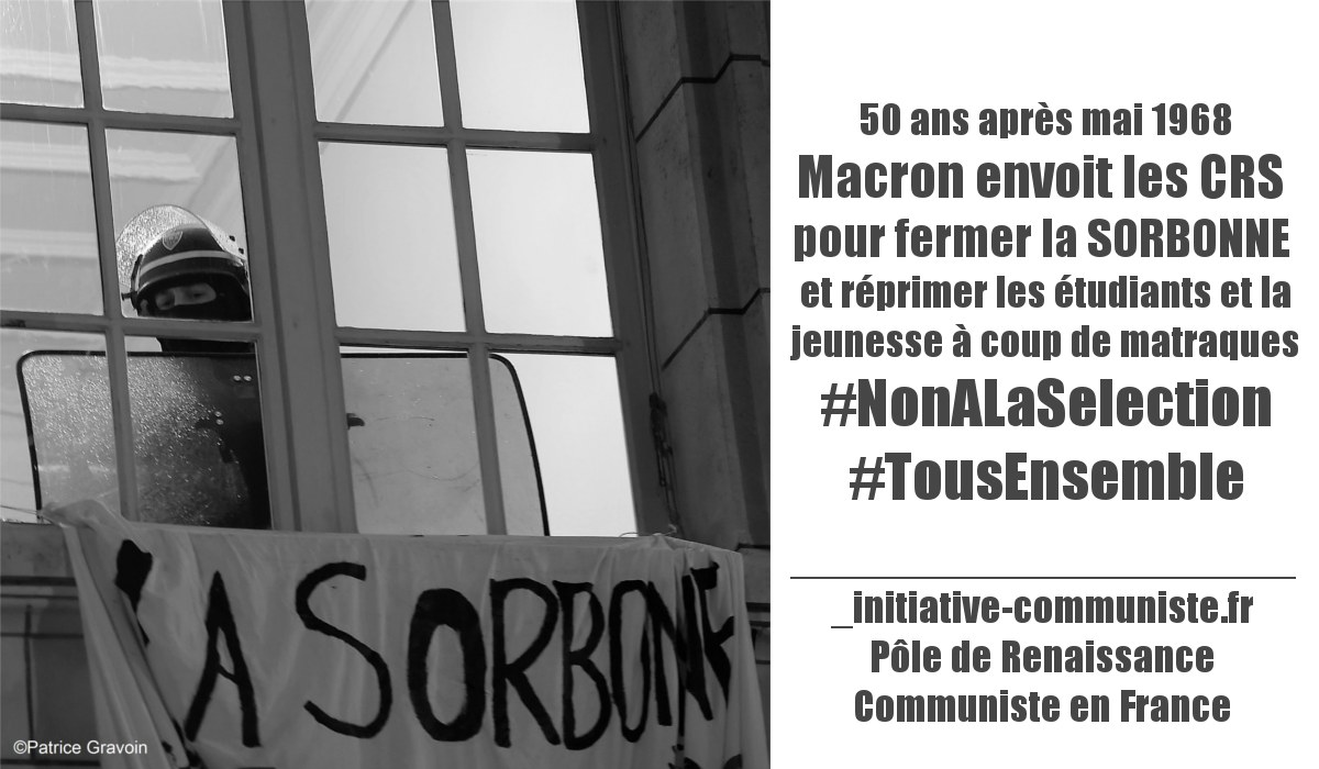 État Policier : Macron lance les CRS à l’assaut de la Sorbonne #vidéo #NonALaSelection #sorbonne