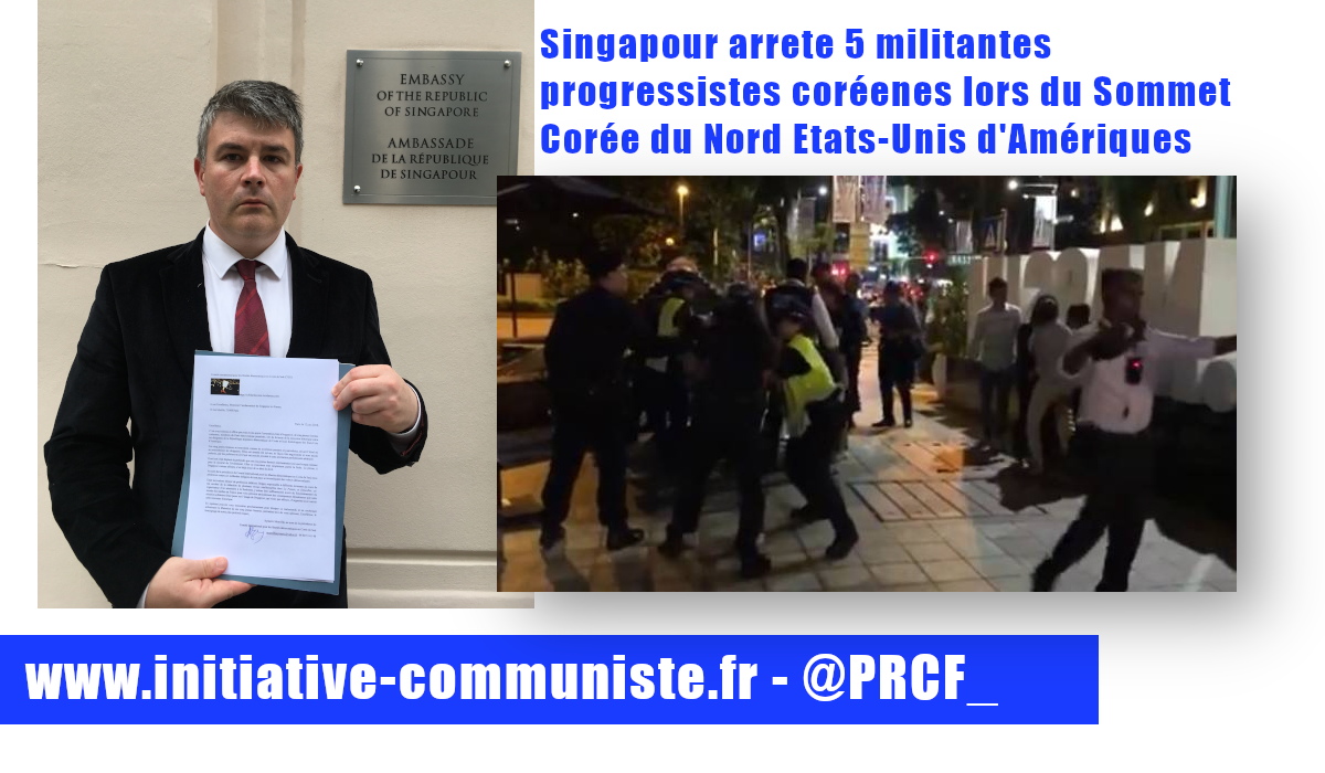 Cinq militantes progressistes coréennes arrêtées à Singapour !