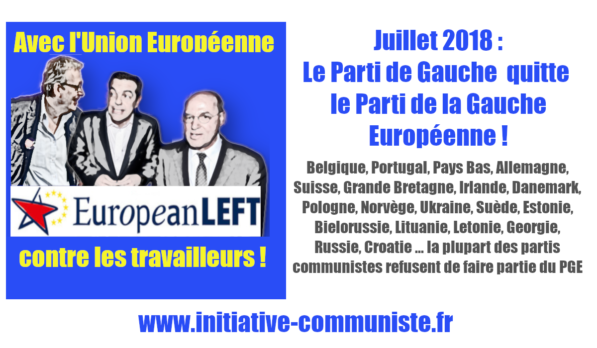 Le Parti de Gauche quitte le Parti de la Gauche Européenne