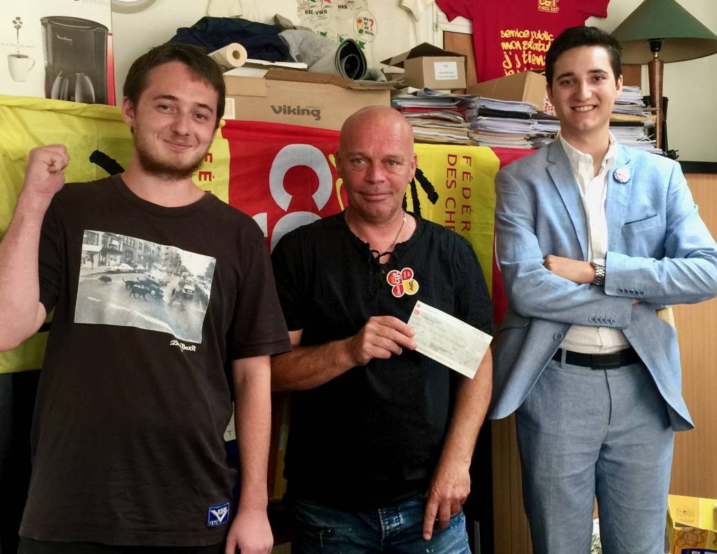 Soutien financier du Pôle de Renaissance Communiste en France aux cheminots CGT de Paris Est !