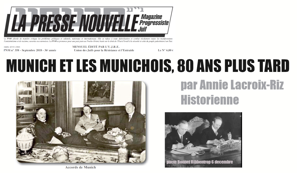 MUNICH ET LES MUNICHOIS, 80 ANS PLUS TARD – par Annie Lacroix-Riz