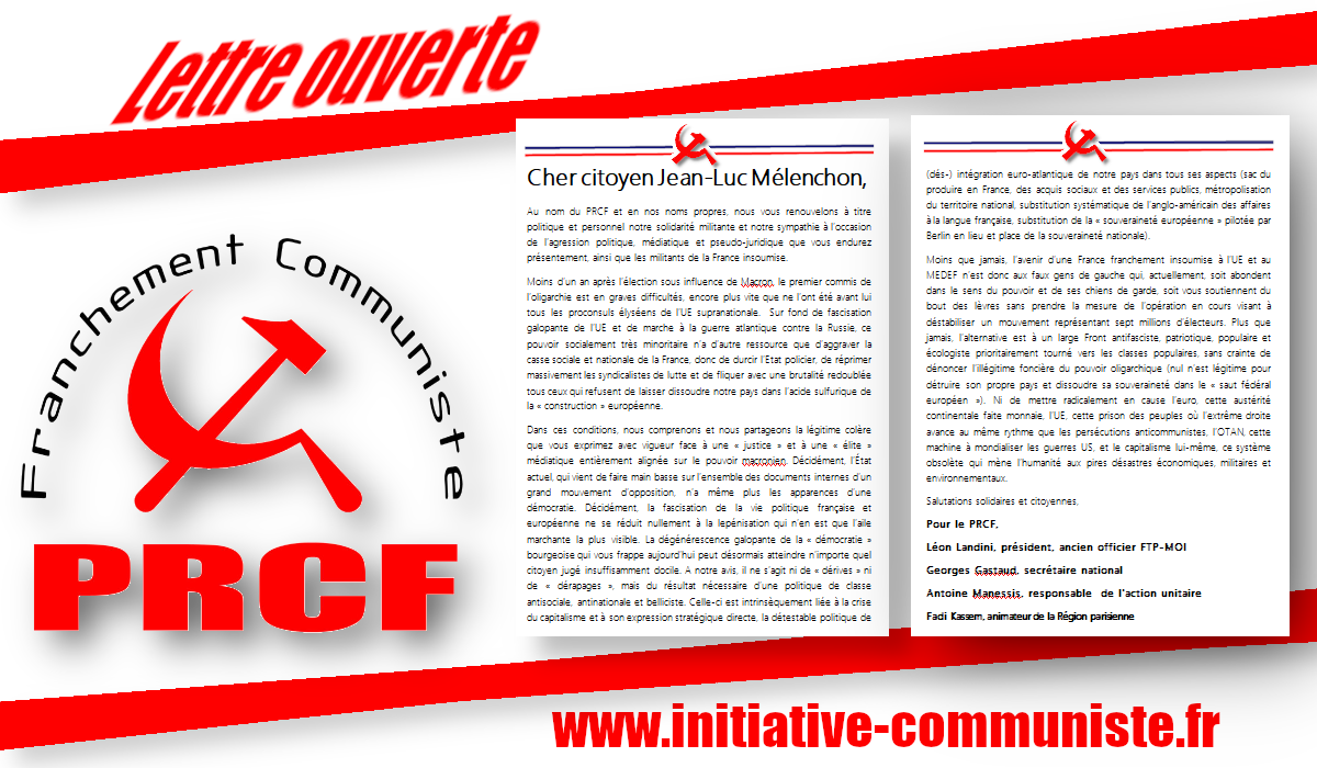 Lettre ouverte au citoyen Mélenchon #PRCF