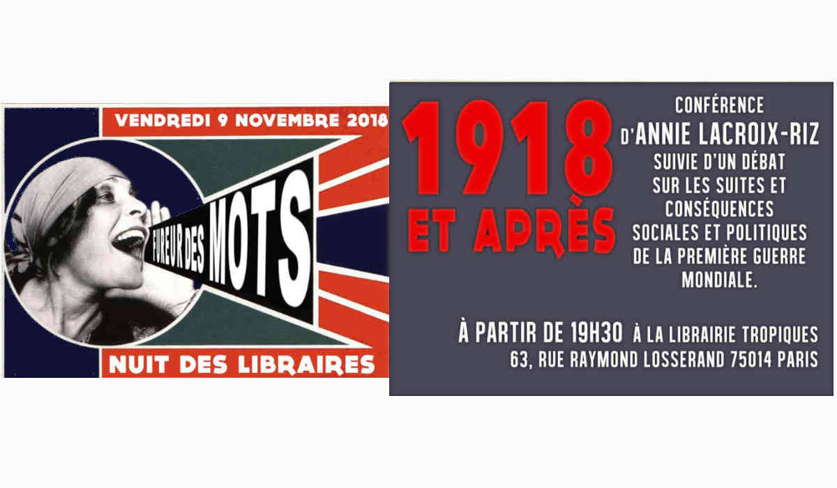 1918 et après – conférence d’Annie Lacroix-Riz #Paris 9 nov. 2018