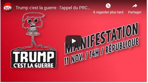 Trump c’est la guerre : meeting, collage, tractage, la mobilisation grandit pour la manif du 11 novembre