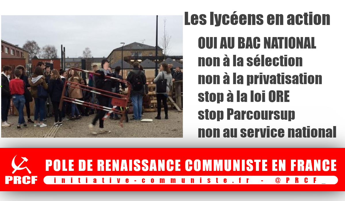 Réforme Blanquer, Parcoursup, «Choose France»… : Les lycéens mobilisés contre la régression !