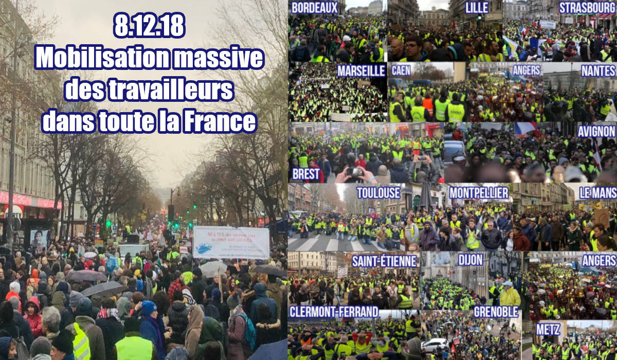 8 décembre : déterminée et pacifique très forte mobilisation des #giletsjaunes dans toute la France
