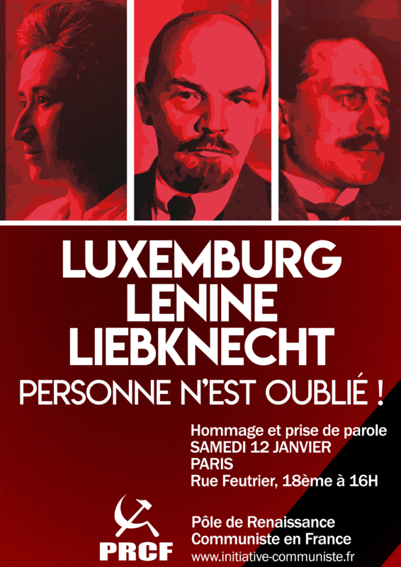 Janvier 1919 / janvier 2019 – HONNEUR A ROSA LUXEMBURG, A KARL LIEBKNECHT  ET A L’IMMORTELLE INSURRECTION SPARTAKISTE DES PROLETAIRES ALLEMANDS.