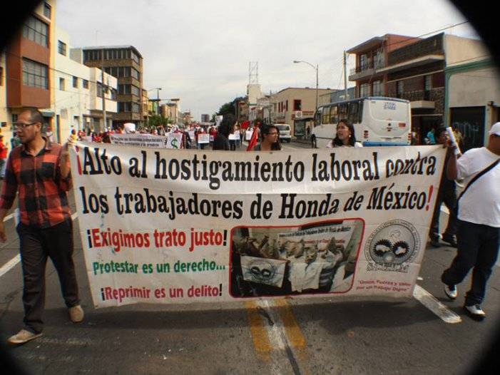 Mexique : violente répression antisyndicale dans les usines Honda !