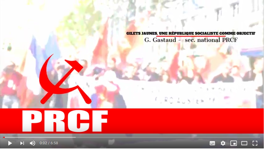 #GiletsJaunes, la république socialiste en commun par G Gastaud #vidéo #acte18