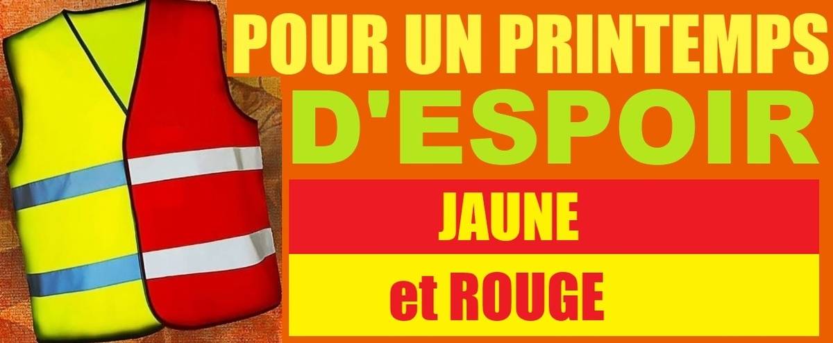 Front populaire pour un printemps d’espoir rouge et jaune, tous ensemble