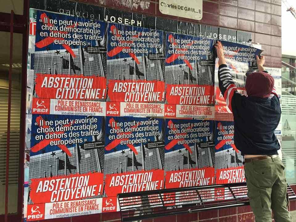 Campagne pour le Frexit progressiste, les militants du PRCF et des JRCF en action !
