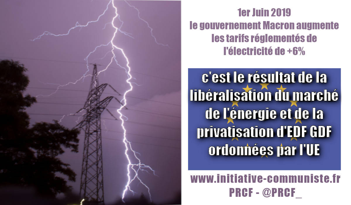 Hausse des tarifs de l’électricité : C’est l’Union Européenne qui est responsable !