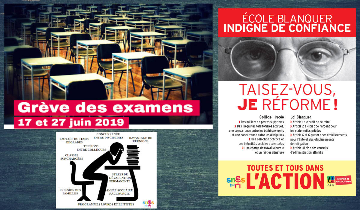 Soutien à la grève des enseignants le premier jour du Bac !