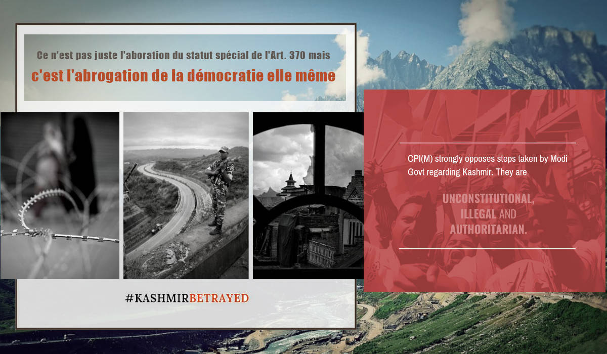 Inde : le régime ultra- nationaliste veut faire taire les communistes, voix pour la paix au Cachemire !