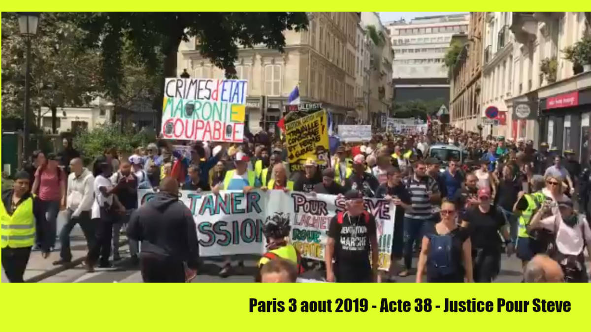 #Acte38 des manifestations contre les #violencespolicières du régime Macron. #JusticePourSteve