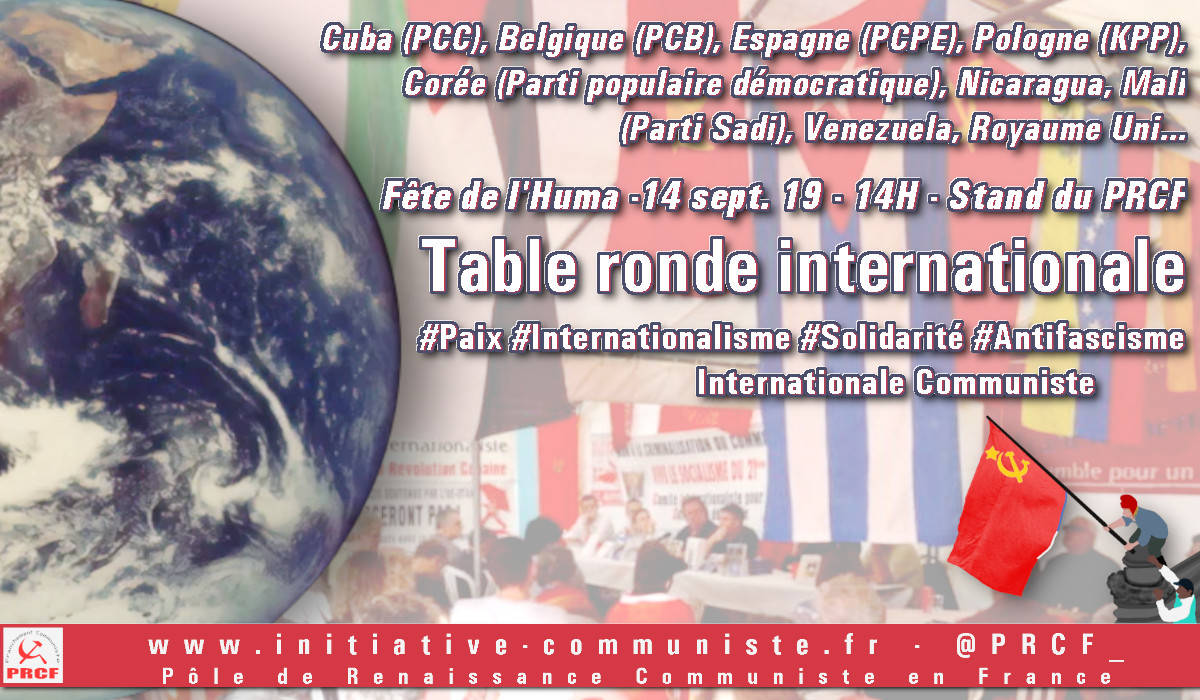#fêtedelhuma Un meeting international réunissant tous les continents au stand du PRCF – Sam.14/09 – 14h.