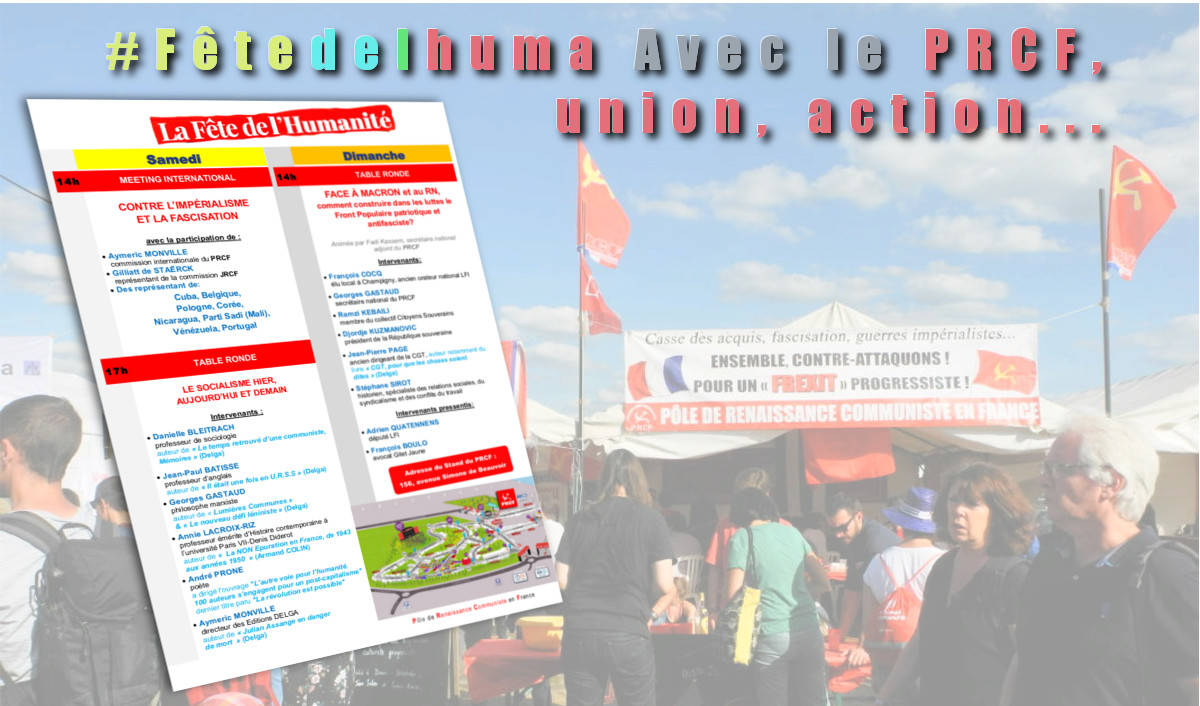 #Fêtedelhuma et rentrée sociale : avec le PRCF, union, action…