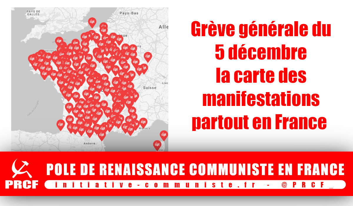 #Grève5décembre Avec la carte des manifestations, trouvez la manif près de chez vous !