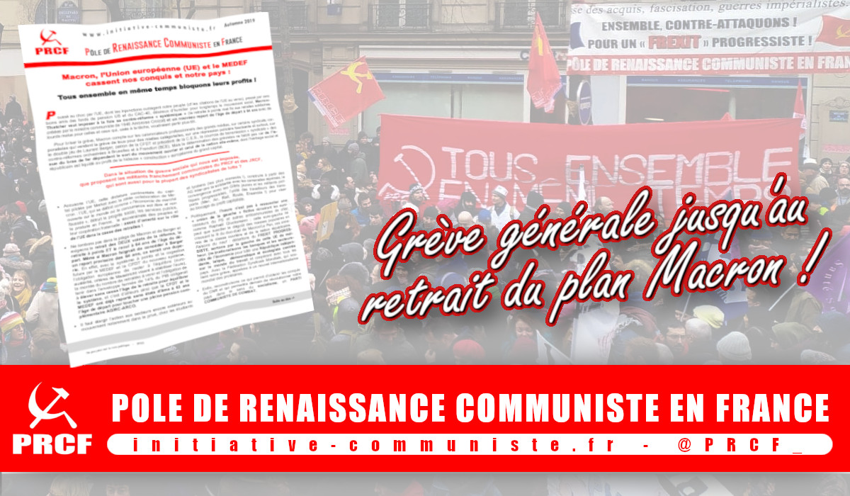 #tract Face à Macron-MEDEF, brutal exécutant du MEDEF et de l’Union européenne (UE) : les propositions franchement communistes du PRCF pour stopper Macron et contre-attaquer !