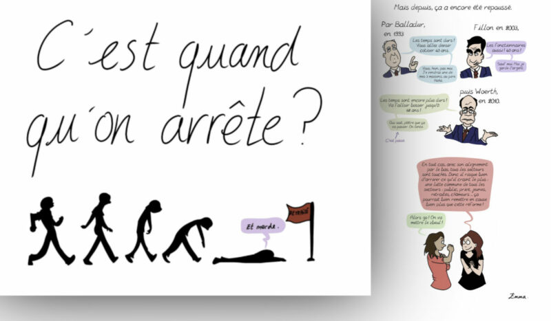La catastrophe de la réforme des retraites par points expliquée en BD par Emma. Partagez !