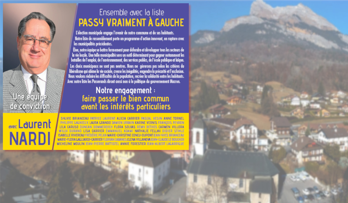 Haute-Savoie : à Passy notre camarade Laurent Nardi conduit une liste alternative aux municipales