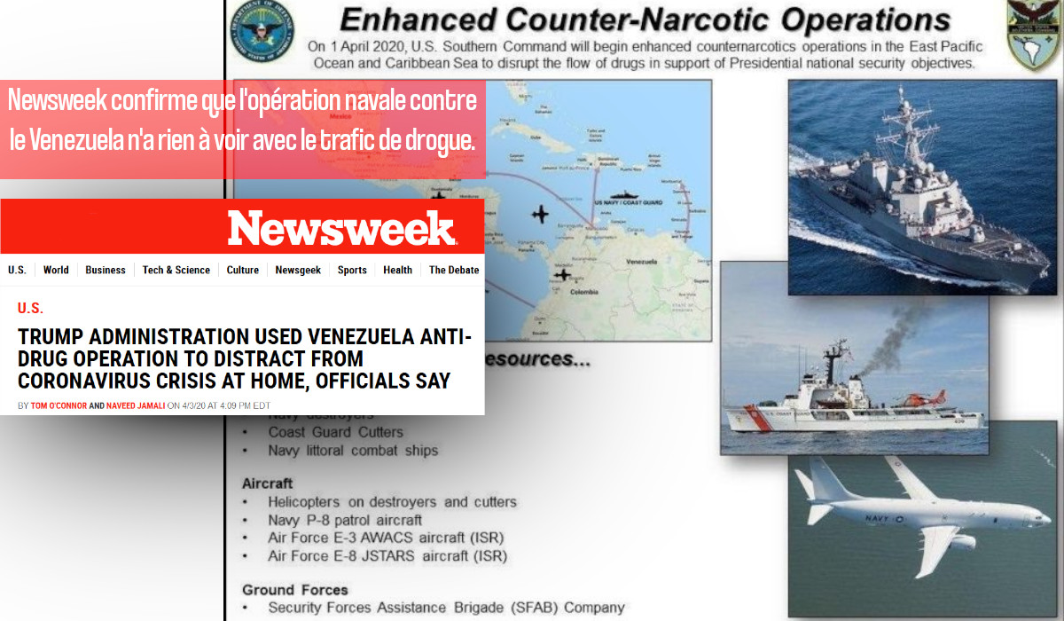 Newsweek confirme que l’opération navale contre le Venezuela n’a rien à voir avec le trafic de drogue.