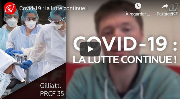 Covid-19 : la lutte continue !  l’appel en vidéo des #JRCF