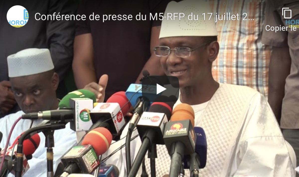 Retour sur la situation au MALI, suite à la répression barbare du régime IBK contre la peuple malien, condamnée par le #Parti SADI et le #M5-RFP – 20 juillet 2020