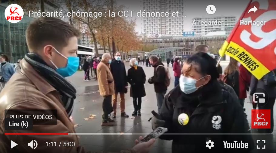 Précarité, chômage : la CGT dénonce et agit ! la parole à Dominique Besson-Milord, secrétaire de l’UD CGT 35.