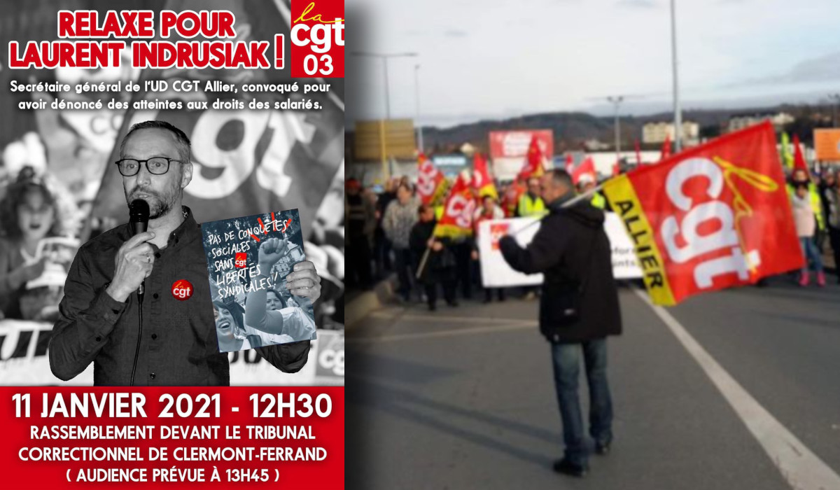 Relaxe pour Laurent secrétaire de l’UD CGT 03, stop à la répression anti syndicale !
