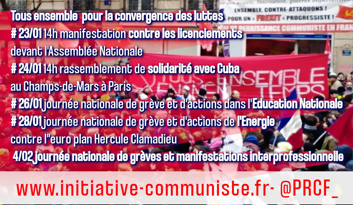 Santé, Cuba, Éducation, EDF, Industries, Libertés, Interpro : Tous ensemble en même temps dans les luttes !