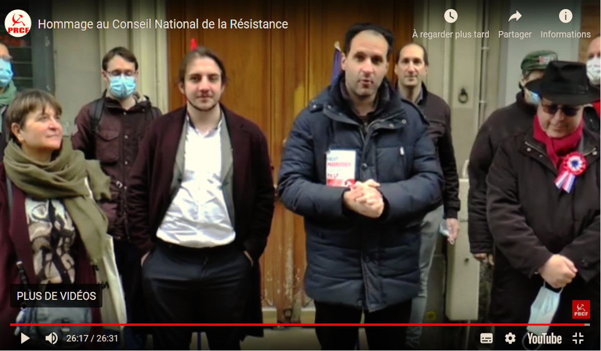 « se battre pour une France libre, indépendante, souveraine, sociale » la prise de parole de signataires de l’appel du 29 mai pour l’anniversaire du CNR #vidéo