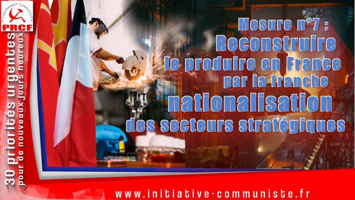 Mesure n°7 : Reconstruire le produire en France par la franche nationalisation des secteurs stratégiques