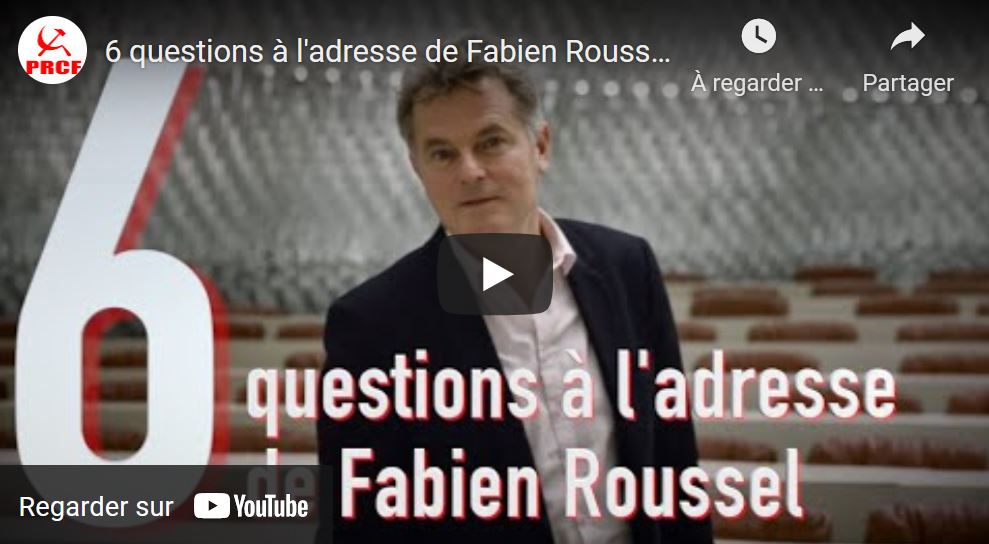 6 questions de Fadi Kassem porte-parole de l’Alternative rouge et tricolore à Fabien Roussel, candidat du PCF- PGE.