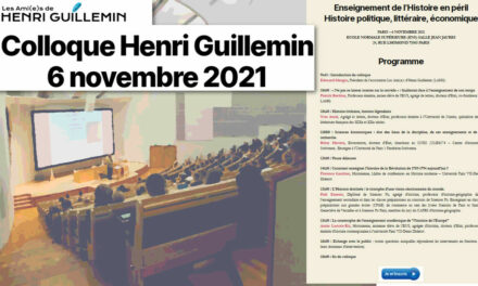 Samedi 6 novembre 2021, colloque Henri Guillemin sur l’« Enseignement de l’histoire en péril » :  Venez écouter Annie Lacroix-Riz et Fadi Kassem !