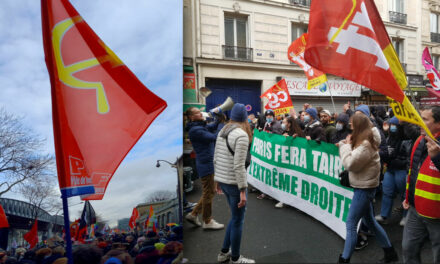 Le PRCF présent avec les 8000 manifestants à Paris contre l’extrême droite  et le déferlement violent de Zemmour à Villepinte