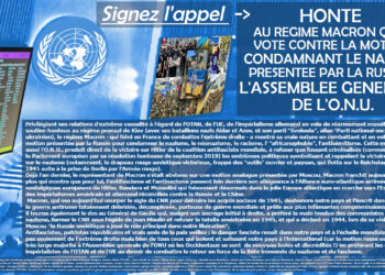 HONTE AU RÉGIME MACRON QUI A VOTÉ CONTRE LA MOTION CONDAMNANT LE NAZISME PRESENTÉE PAR LA RUSSIE À L’ASSEMBLÉE GÉNÉRALE DE L’O.N.U.